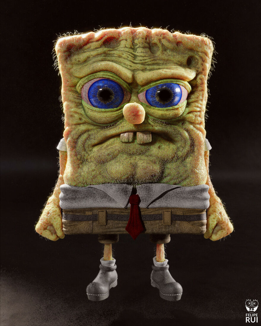 Beberapa karakter animasi Sponge Bob dalam versi horor ini bakal bikin tepuk jidat